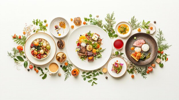 Mesa con platos servidos